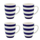 Blue and White Striped Mug Set of 4 - 295 ml